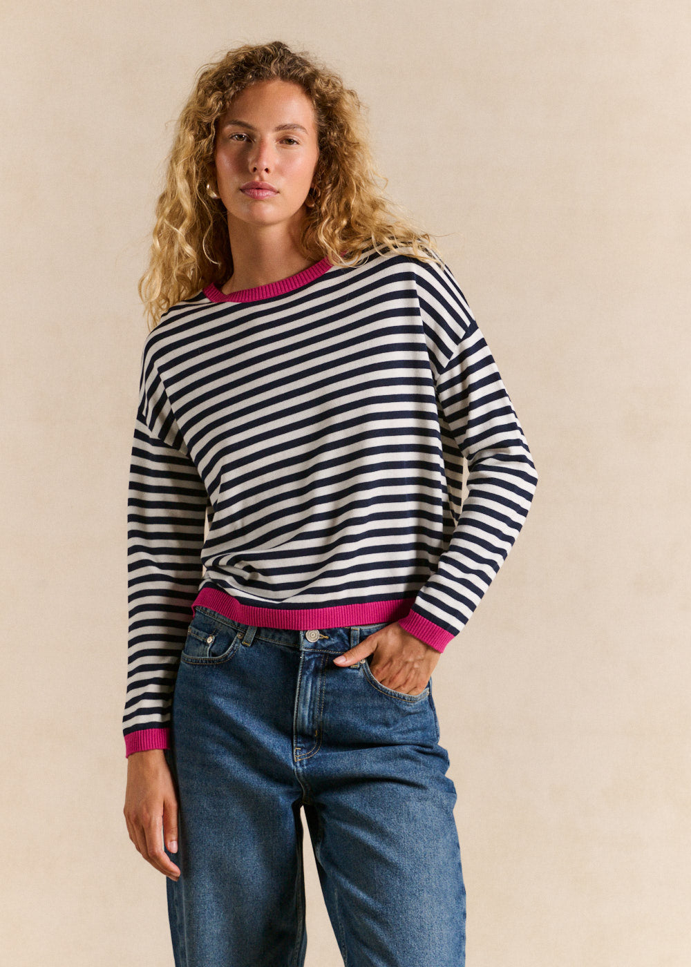 Striped round-neck jumper - Sud Express - 1 - Sud Express