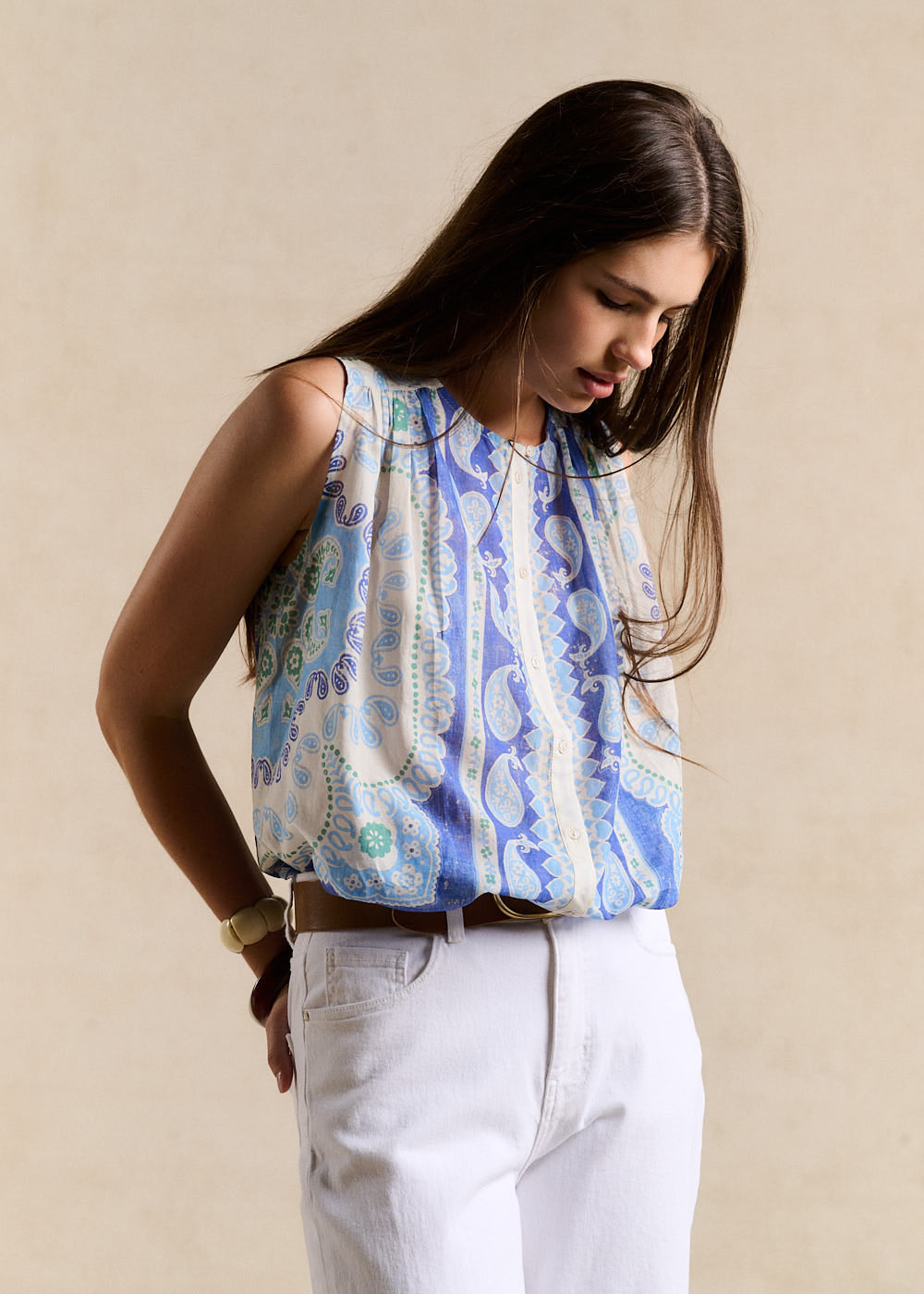 Placed-print blouse - Sud Express - 5 - Sud Express