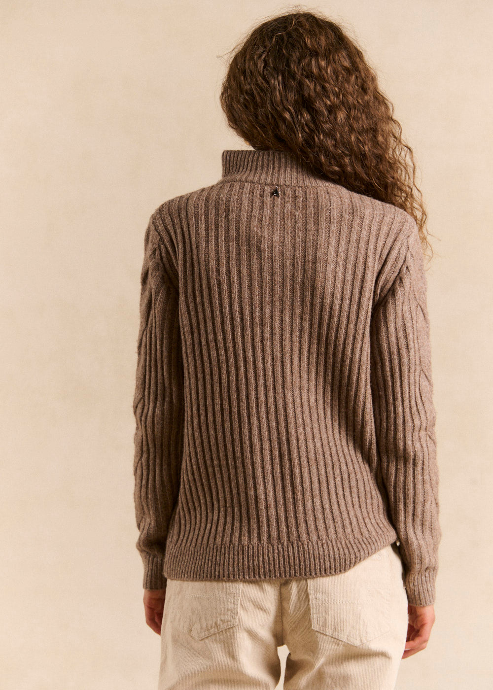 MANOUX Cable-knit turtleneck zip sweater - 3 - Sud Express - Sud Express