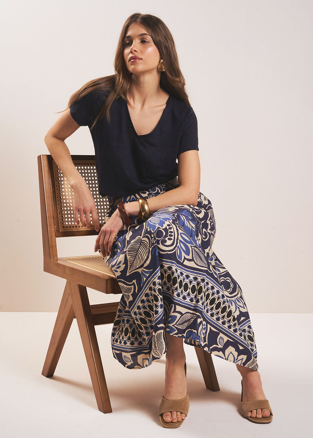 Long floral print skirt - Sud Express - 5 - Sud Express