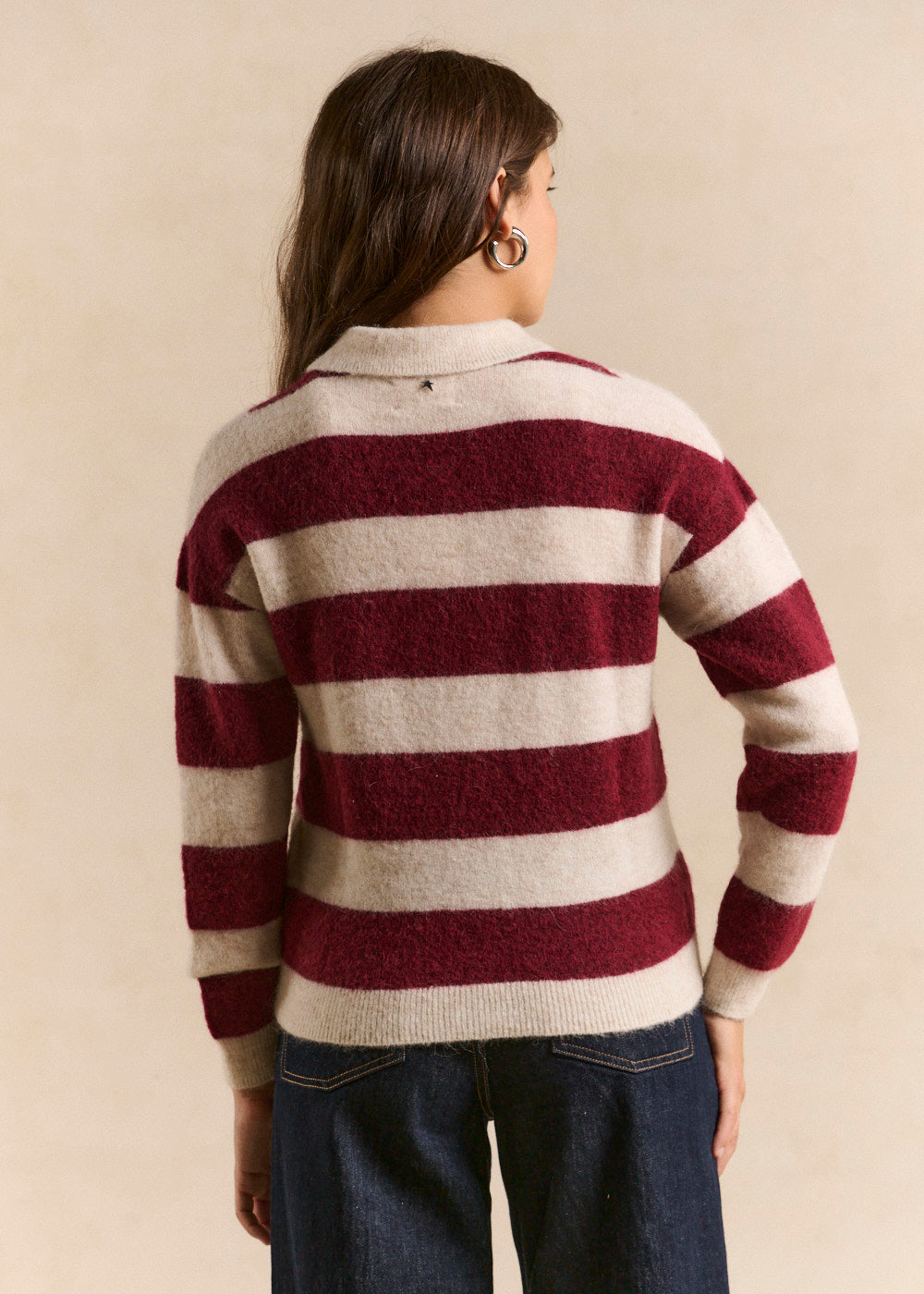 Striped polo collar sweater - Sud Express - 3 - Sud Express