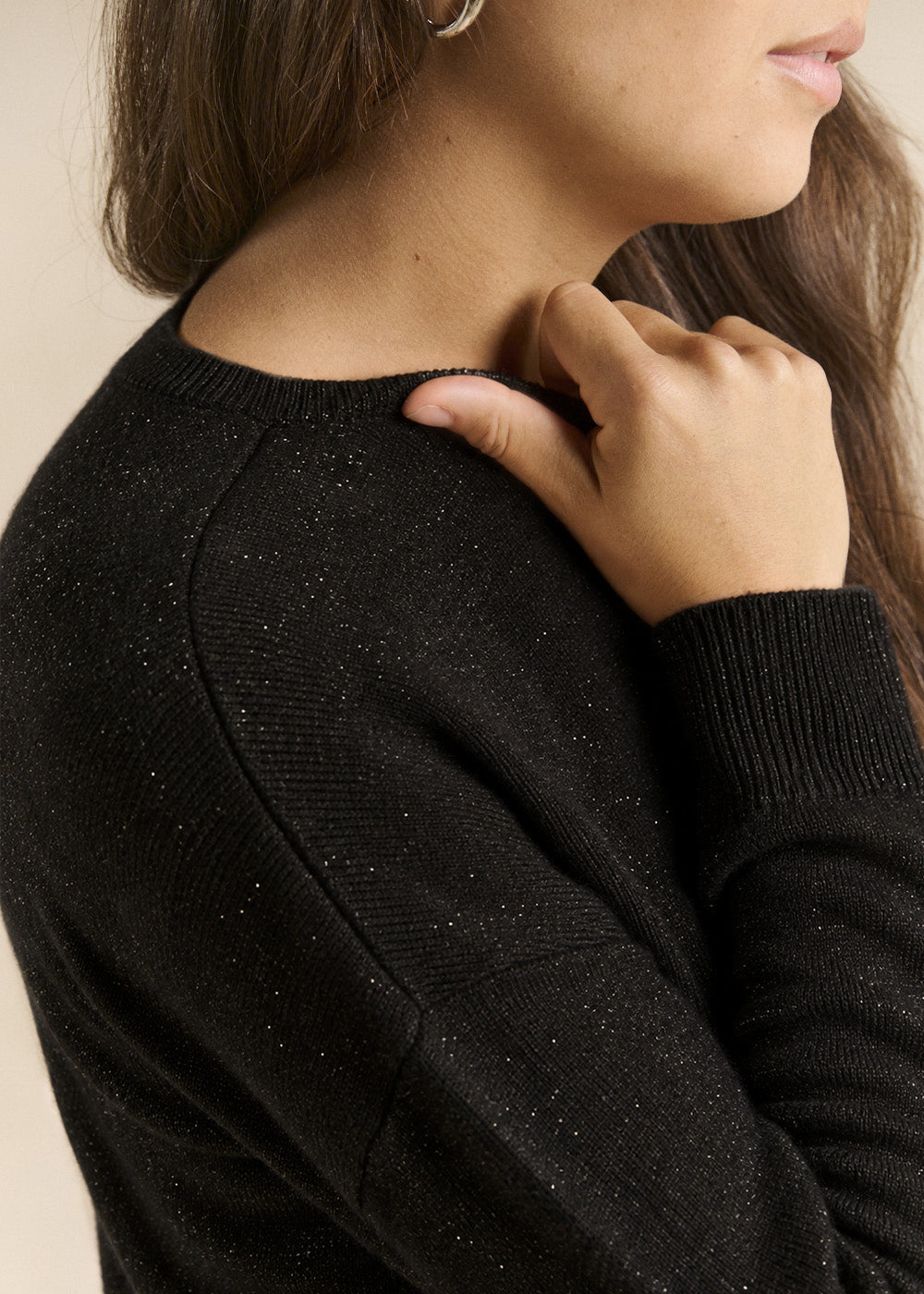 Relaxed-fit cashmere jumper with metallic thread - Sud Express - 2 - Sud Express