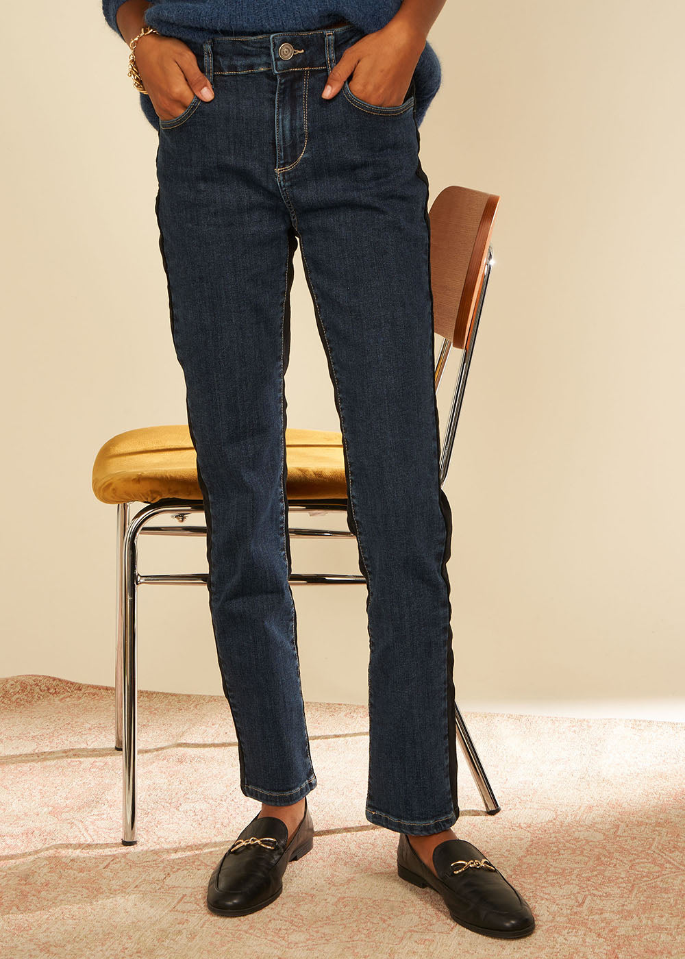 Bi-material jeans - Sud Express - 1 - Sud Express
