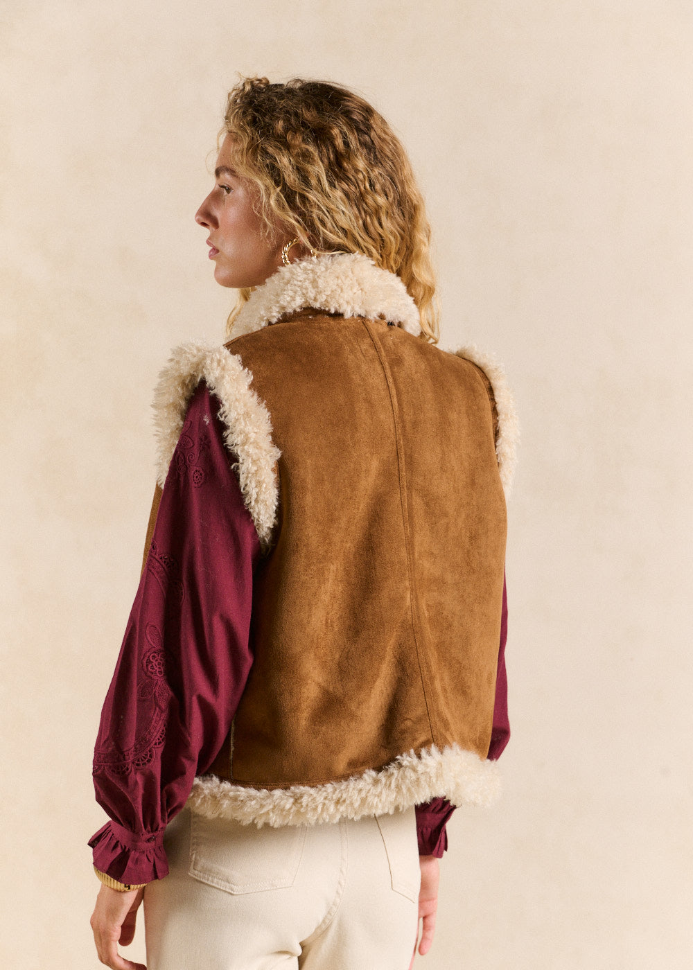 GAKE Sleeveless waistcoat with a sheepskin-effect finish - 3 - Sud Express - Sud Express