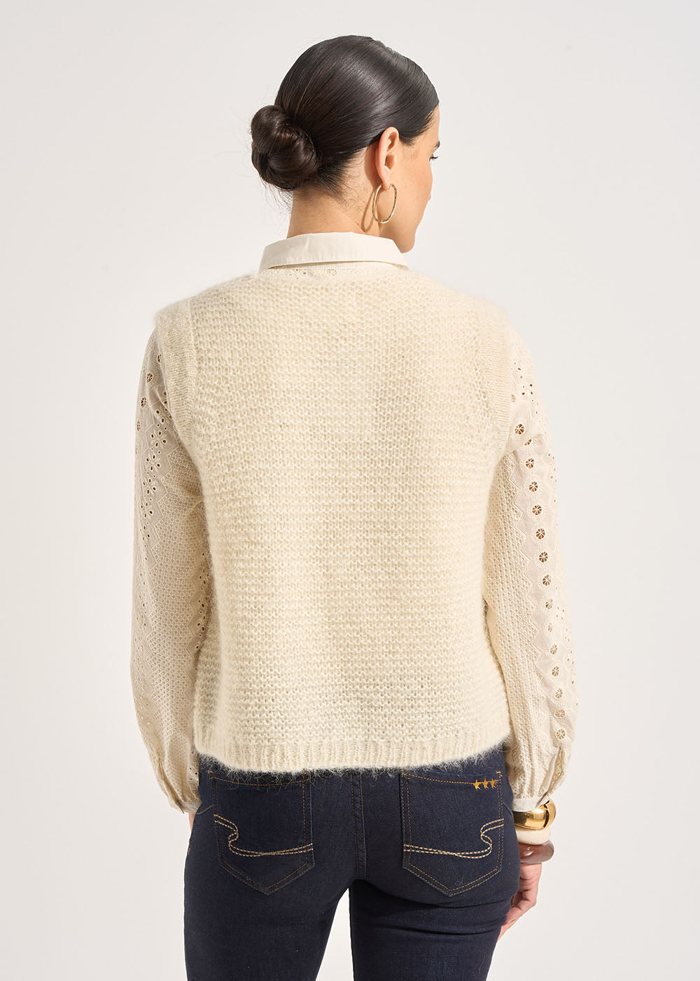 Cardigan sleeveless shorts in mohair - Sud Express - 3 - Sud Express