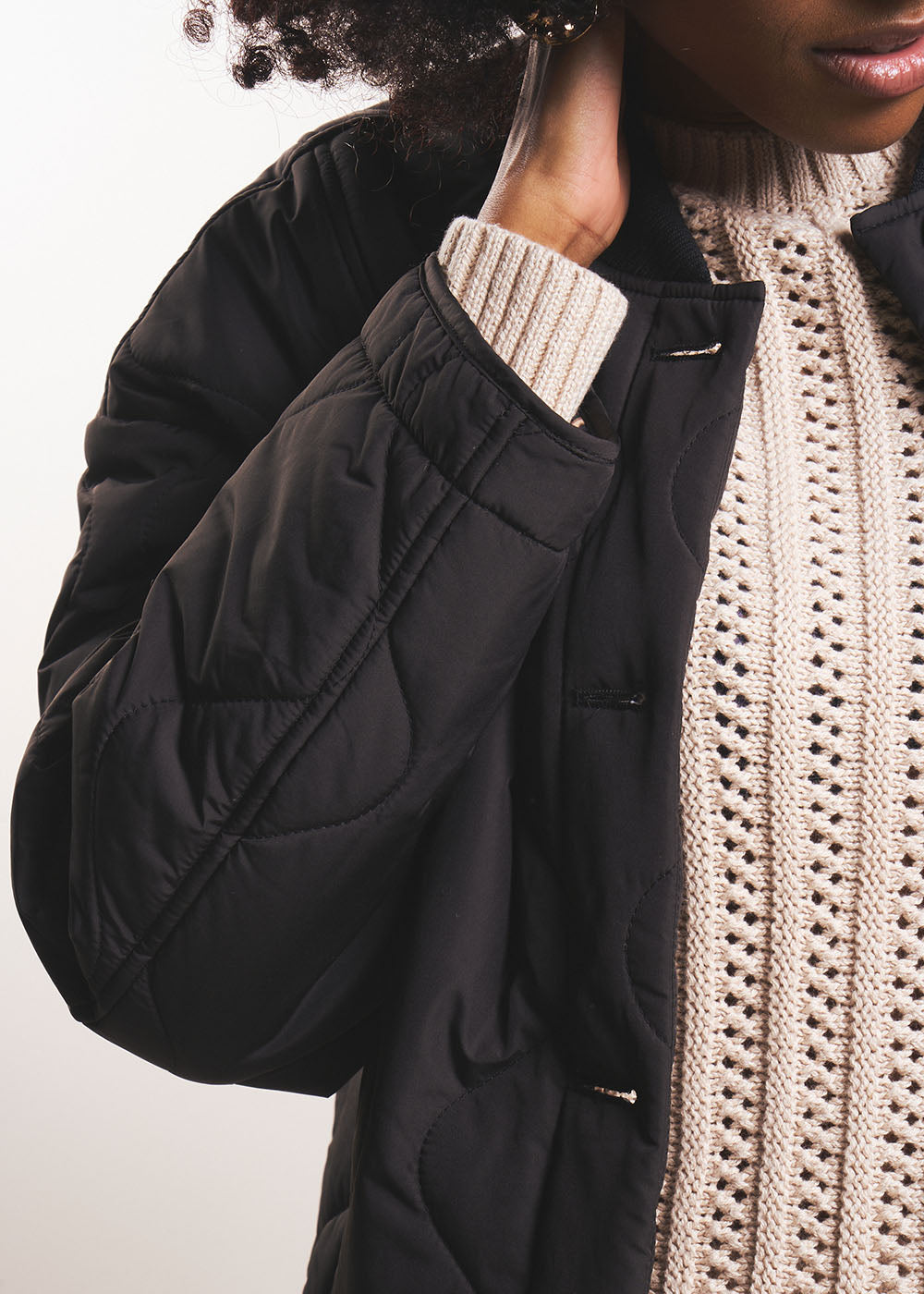 Quilted jacket with leopard print lining - Sud Express - 2 - Sud Express