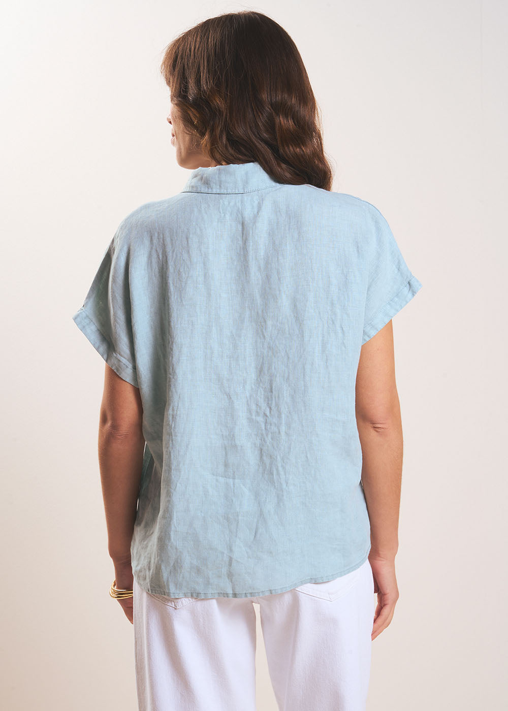 TAMINA Linen Blouse with V Neck - 3 - Sud Express - Sud Express