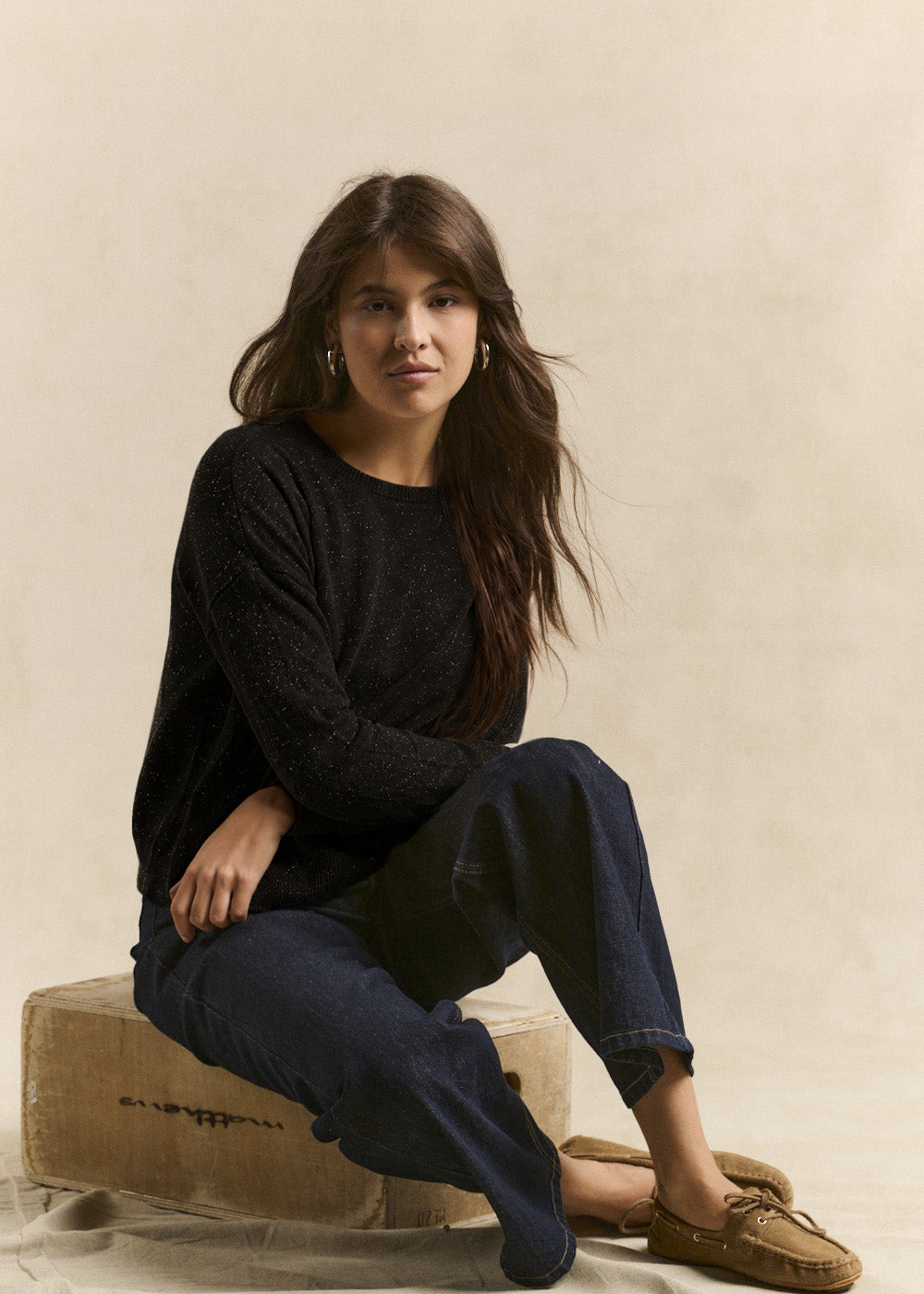 Relaxed-fit cashmere jumper with metallic thread - Sud Express - 1 - Sud Express
