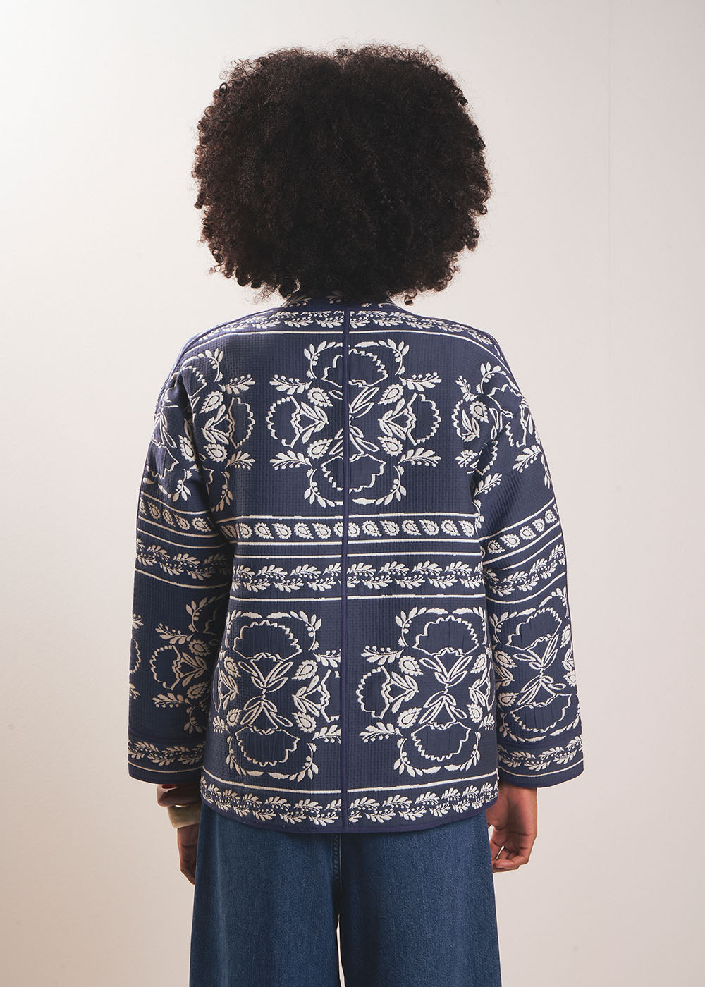 Floral pattern jacquard jacket - Sud Express - 3 - Sud Express