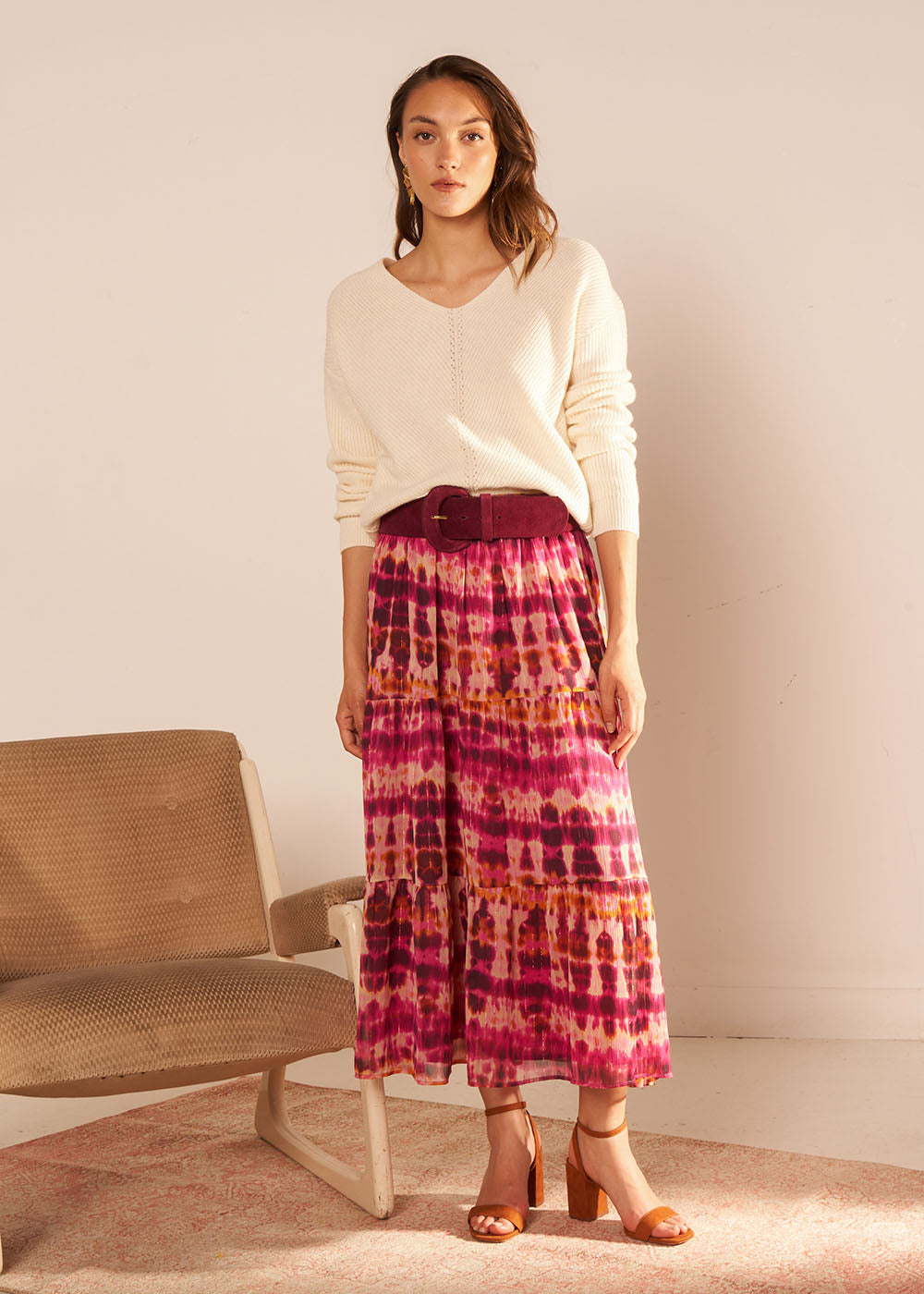 Printed long skirt - Sud Express - 3 - Sud Express