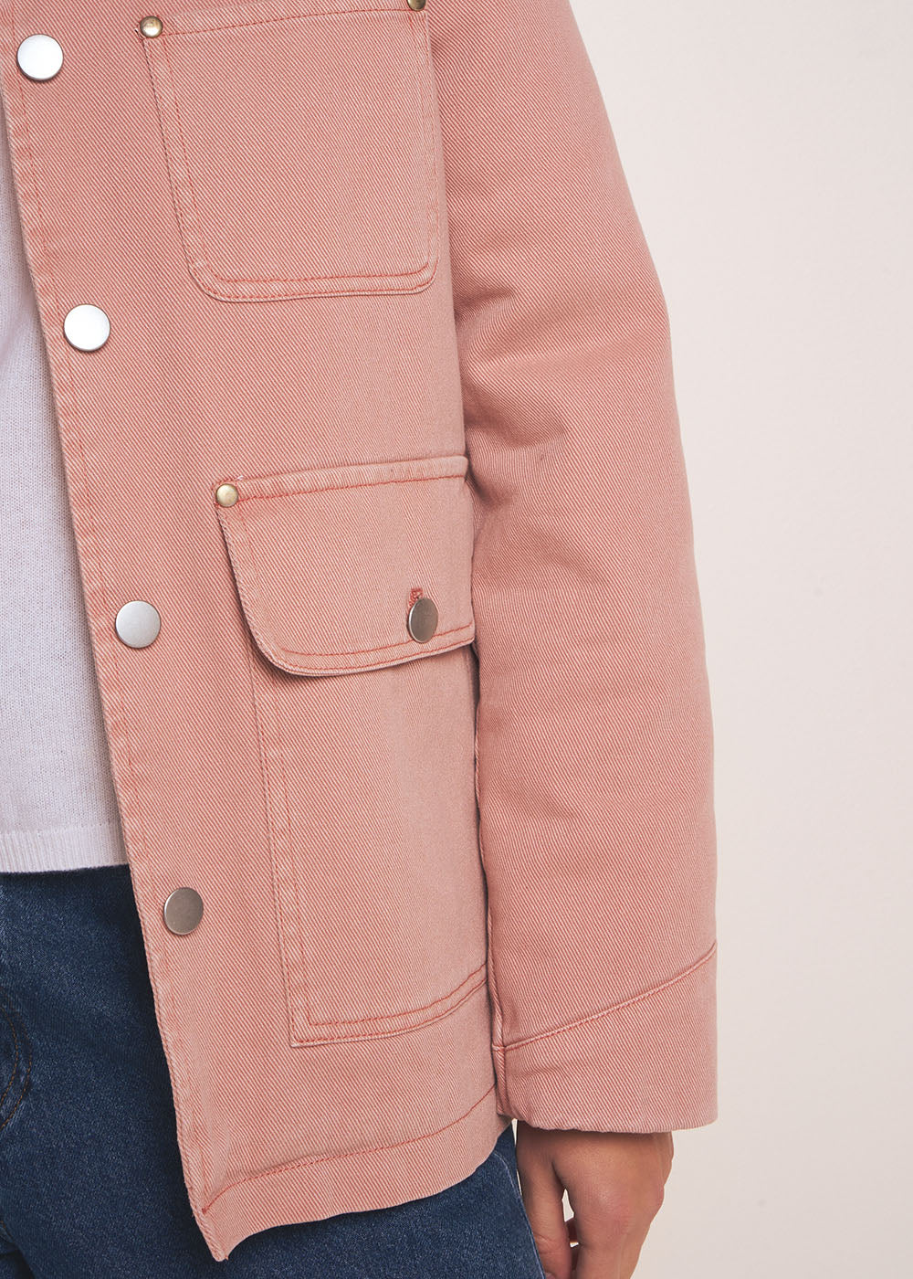 Long cotton jacket with quilted lining - Sud Express - 4 - Sud Express