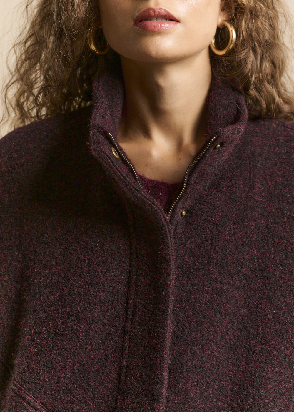 High-neck boiled wool-effect jacket - Sud Express - 4 - Sud Express
