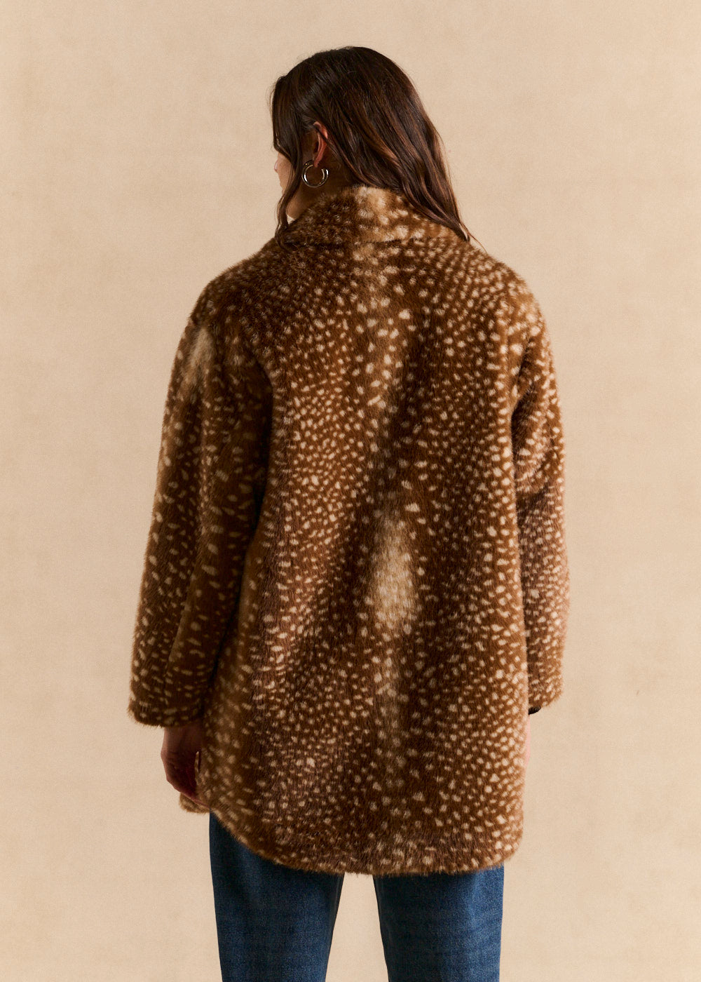 MAMBY Faux fur jacket with deer print - 3 - Sud Express - Sud Express