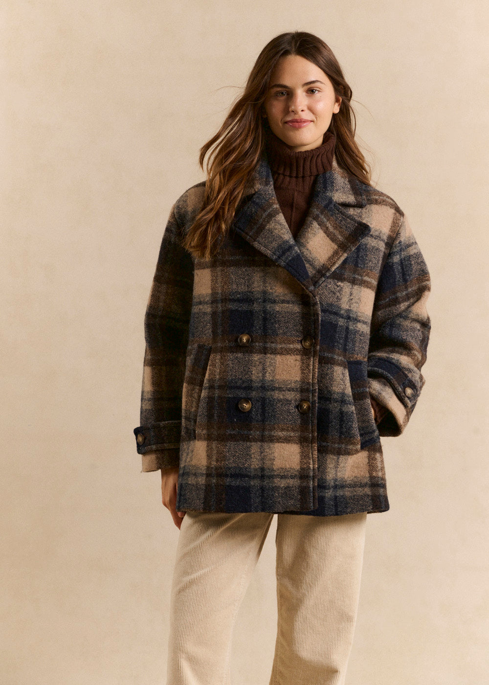 MAXENCE Short checked coat - 1 - Sud Express - Sud Express