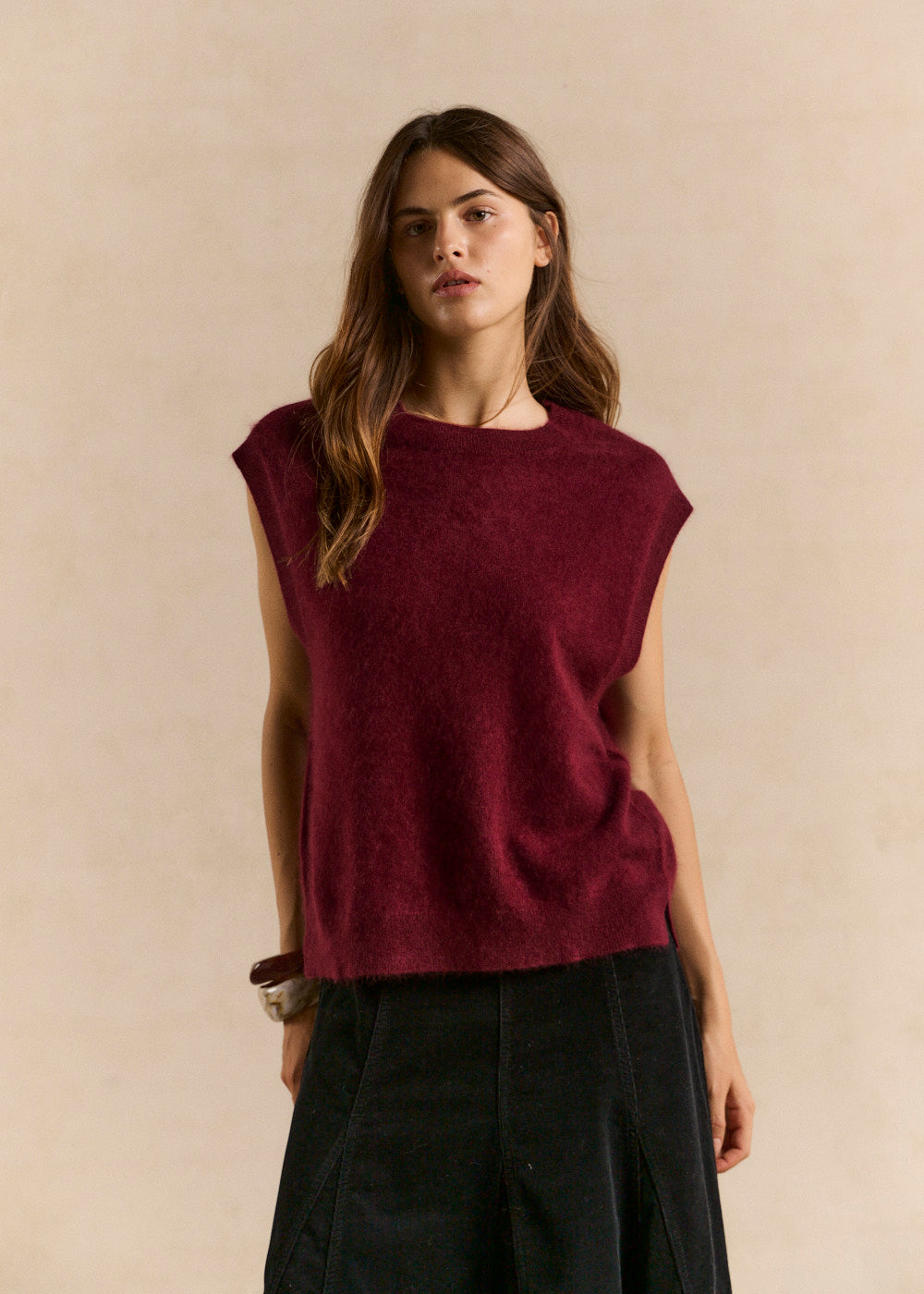 Loose sleeveless sweater in wool and cashmere - Sud Express - 1 - Sud Express