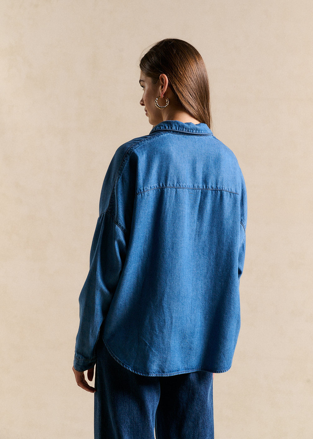 Loose-fit denim-effect lyocell shirt - Sud Express - 3 - Sud Express