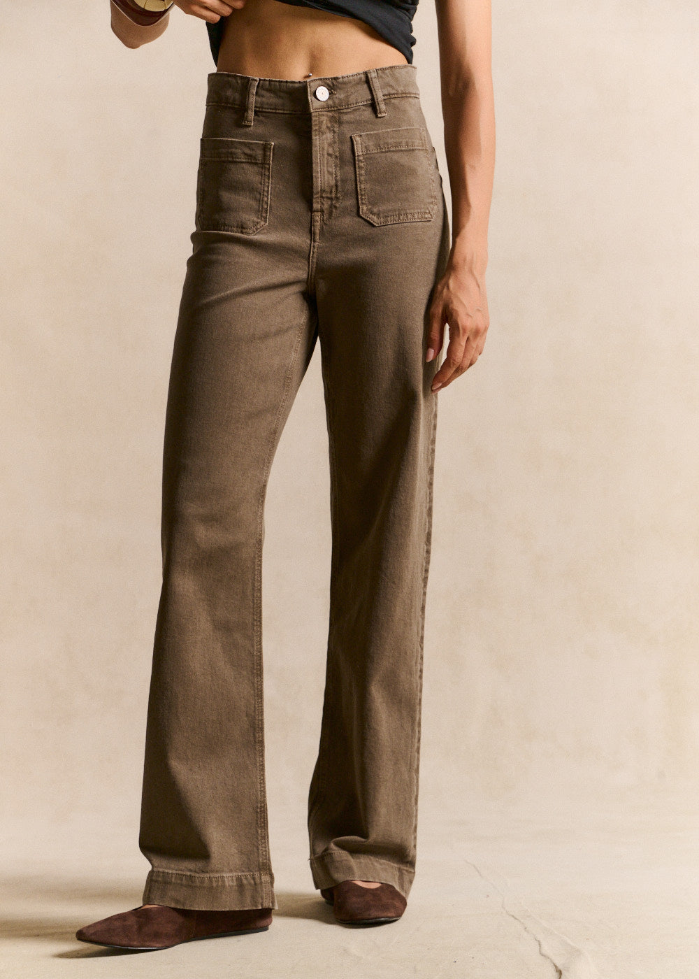 High-waisted cotton trousers - Sud Express - 1 - Sud Express