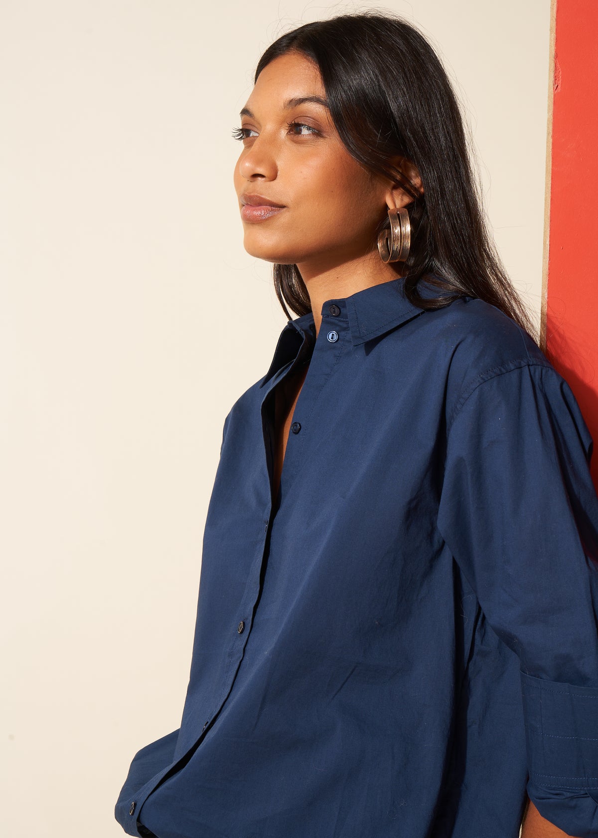Loose cotton poplin shirt - Sud Express - 2 - Sud Express