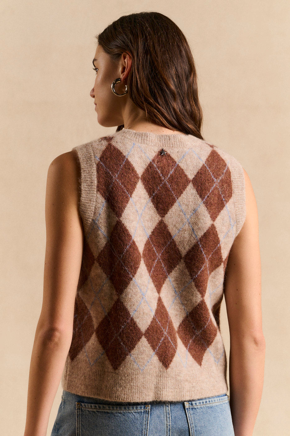 MENET V-neck diamond jacquard sweater vest - 3 - Sud Express - Sud Express
