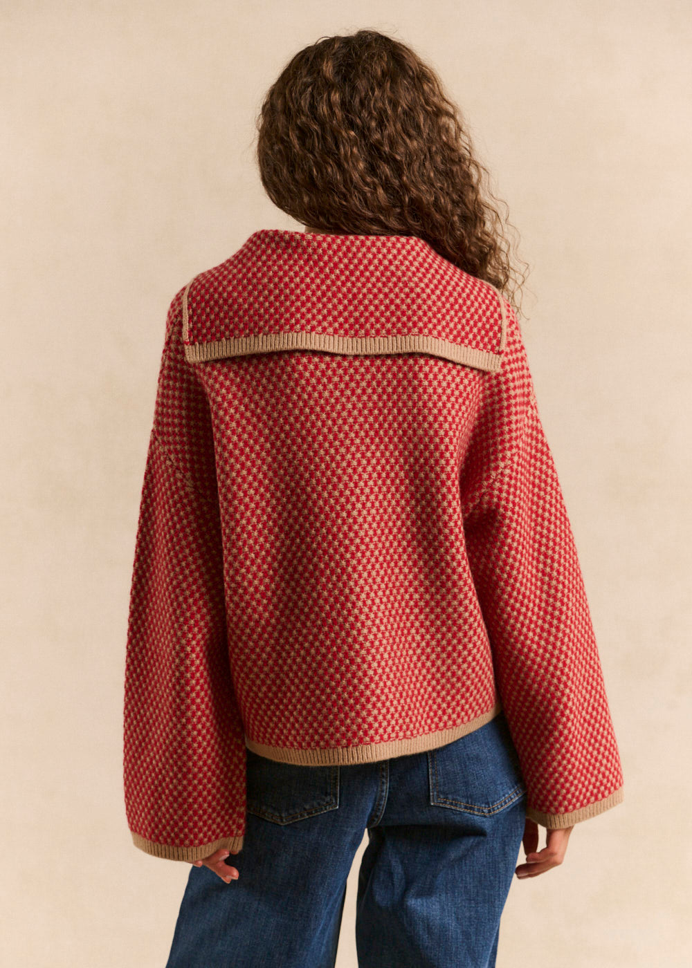 Checkerboard knit cardigan - Sud Express - 3 - Sud Express