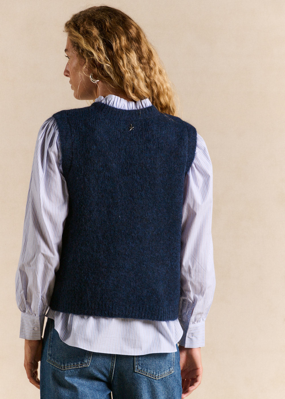 Sleeveless mohair knit vest, straight fit - Sud Express - 3 - Sud Express
