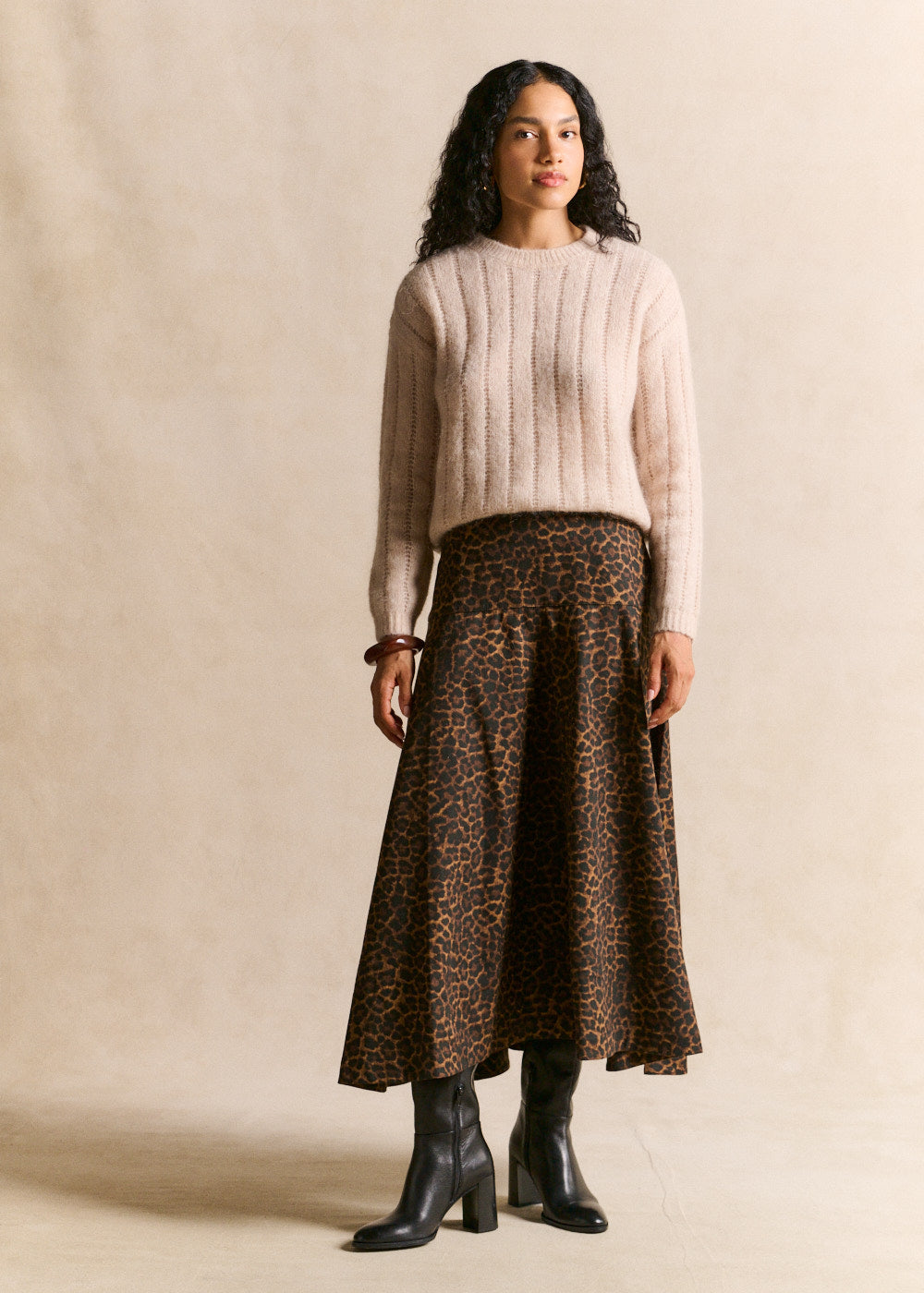 Leopard print skirt flared fit - Sud Express - 4 - Sud Express