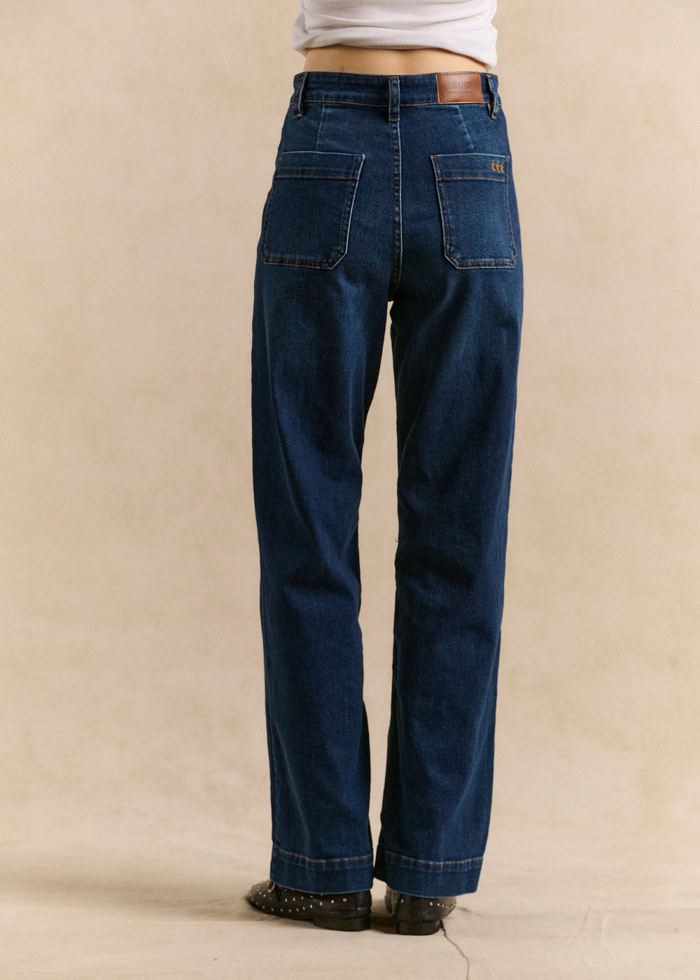 STACY  Wide-leg jeans with cuffs and high waist - 3 - Sud Express - Sud Express