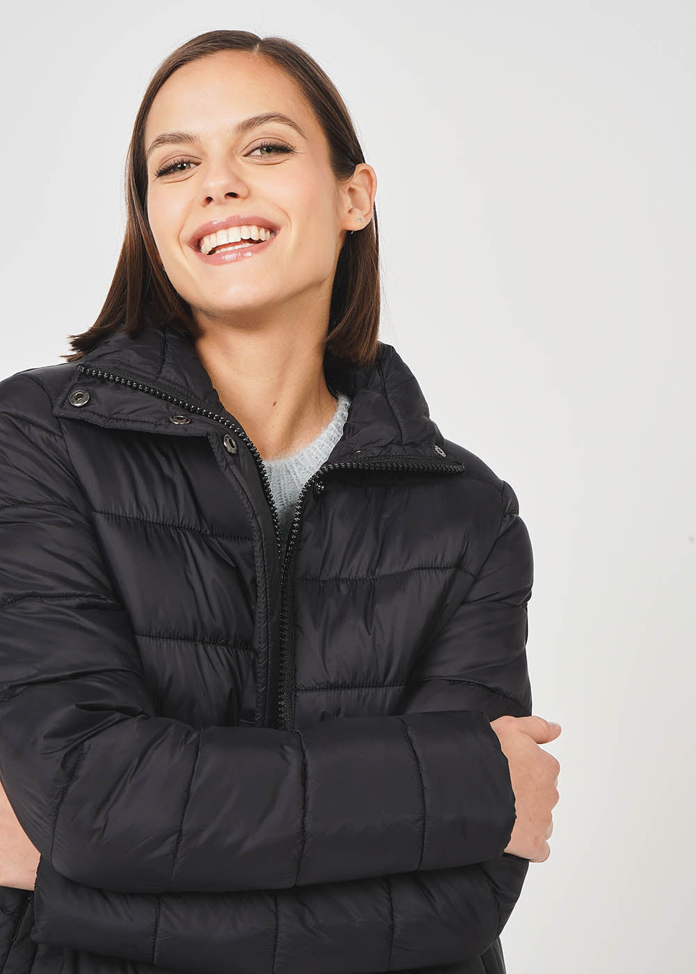 VIANE Mid-length padded down jacket with stand-up collar - 2 - Sud Express - Sud Express
