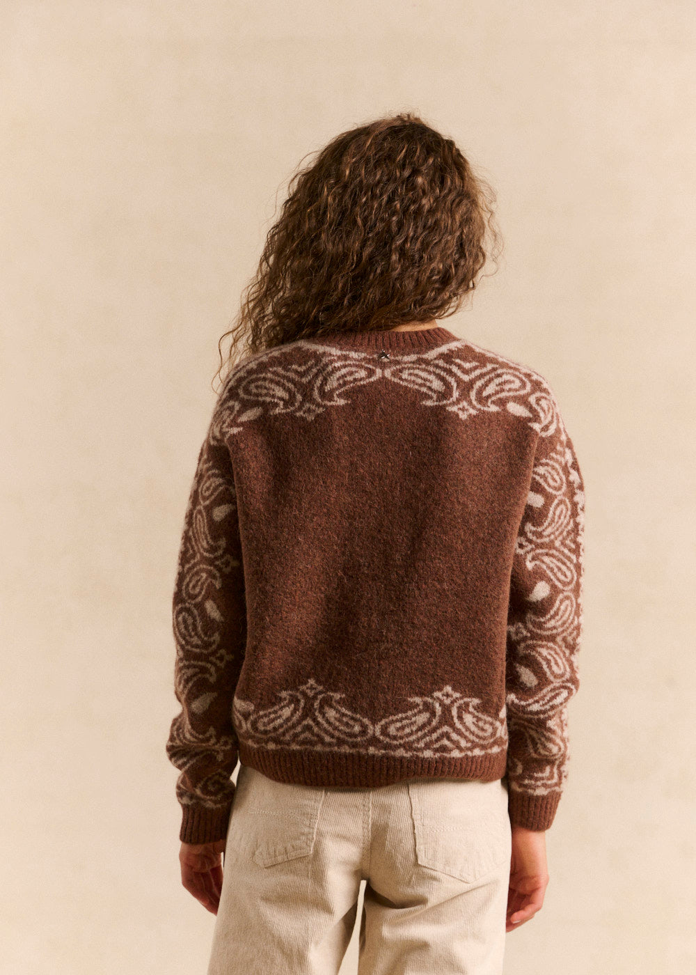 GUSHMY Bandana-pattern jacquard knit cardigan - 3 - Sud Express - Sud Express