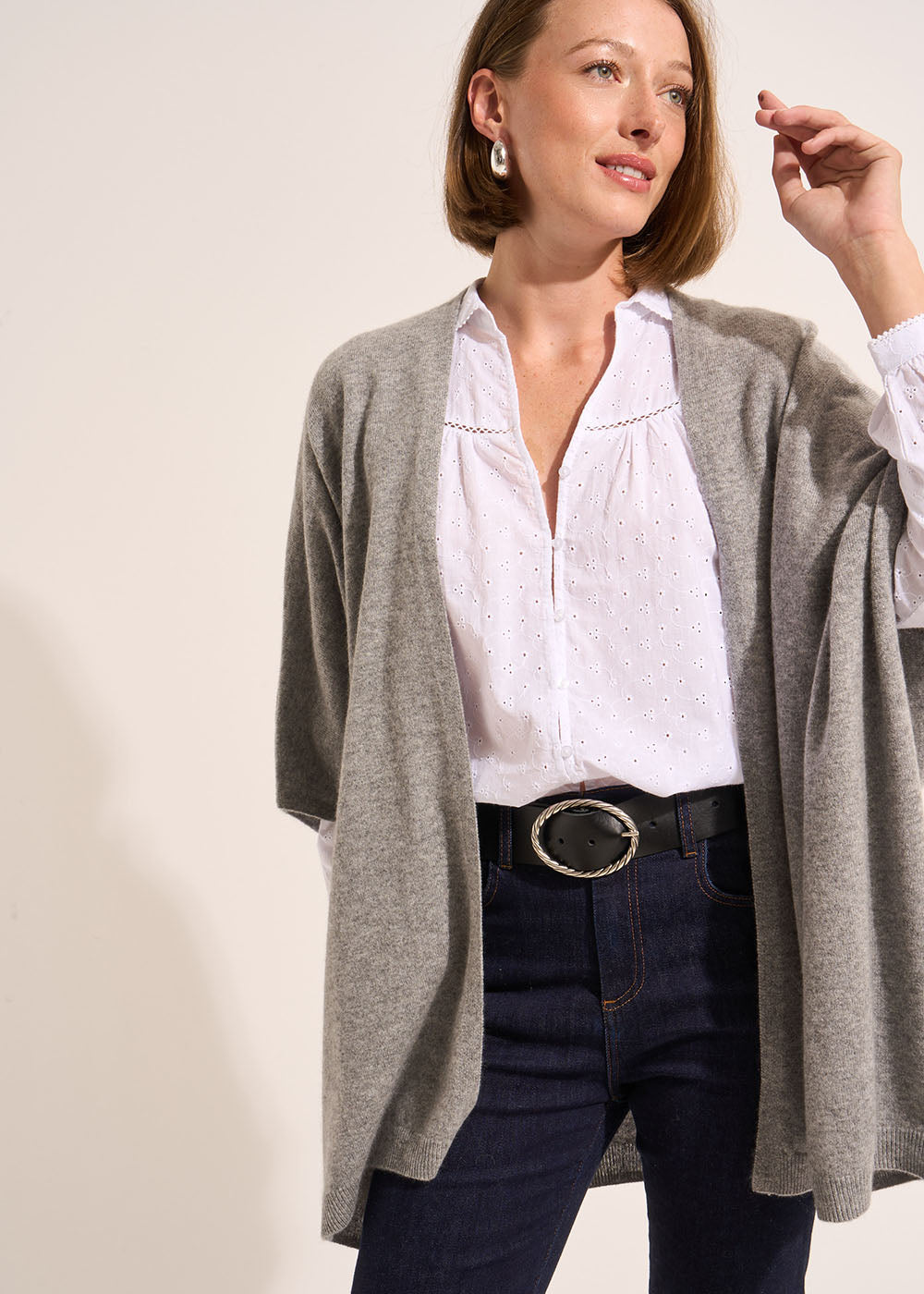 Loose-fitting cashmere cardigan - Sud Express - 4 - Sud Express