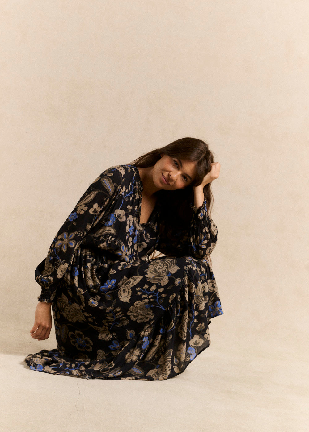 Fluid floral-print midi dress - Sud Express - 5 - Sud Express