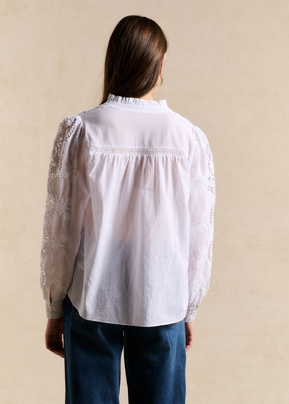 TAZURA Embroidered cotton voile blouse - 3 - Sud Express - Sud Express
