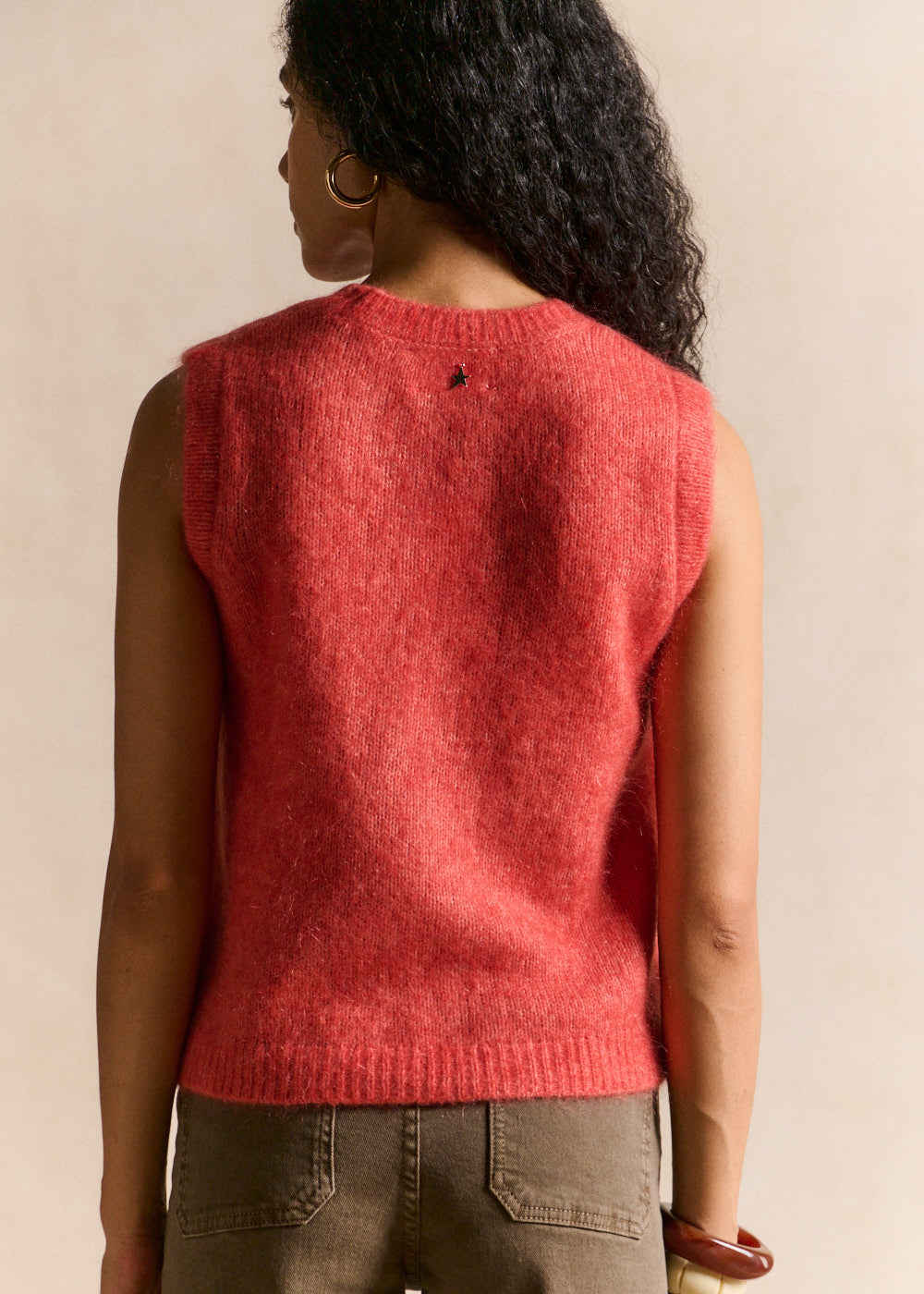 Sleeveless mohair knit vest, straight fit - Sud Express - 3 - Sud Express