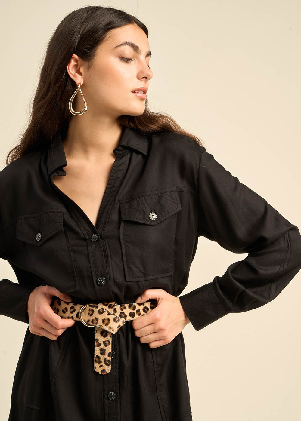 Long-sleeved shirt dress - Sud Express - 2 - Sud Express