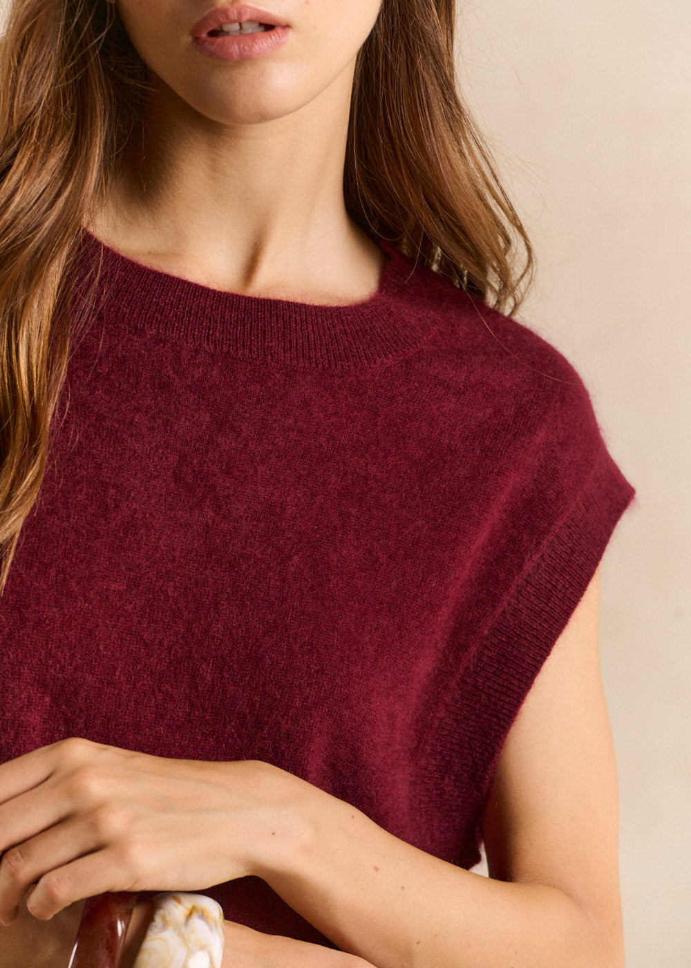 MARTAKA Loose sleeveless sweater in wool and cashmere - 2 - Sud Express - Sud Express