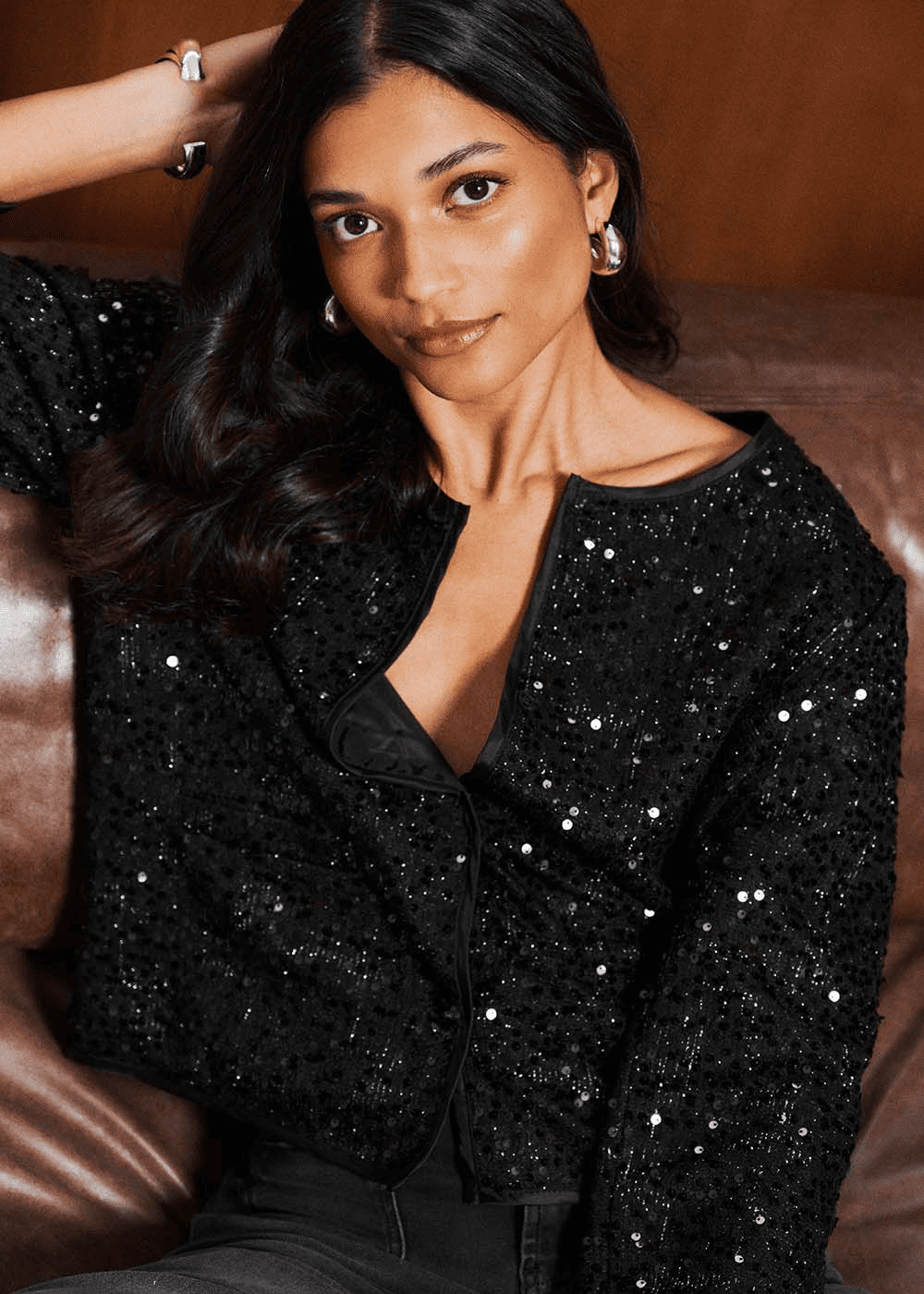 Short jacket embroidered with sequins - Sud Express - 2 - Sud Express