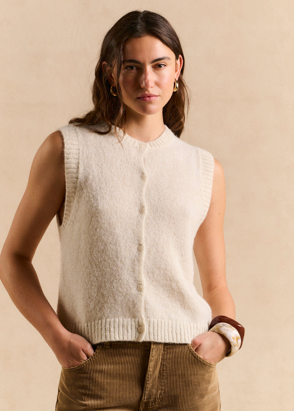 Gilet sans manches alpaga et lurex - Sud Express - 1 - Sud Express