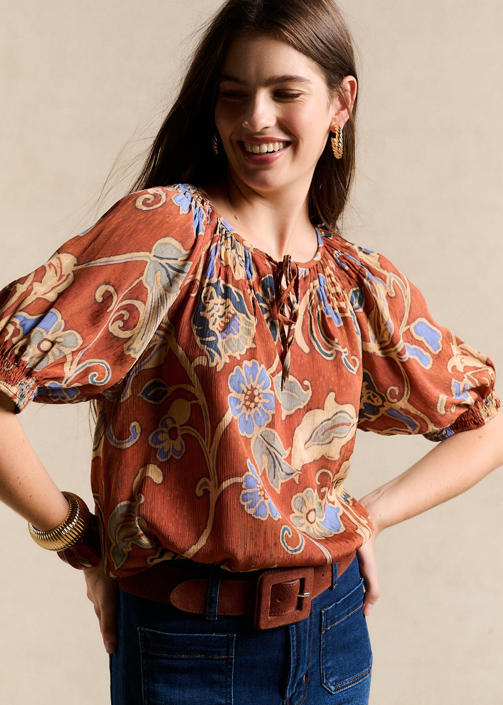 Floral Paisley Print Top - Sud Express - 1 - Sud Express