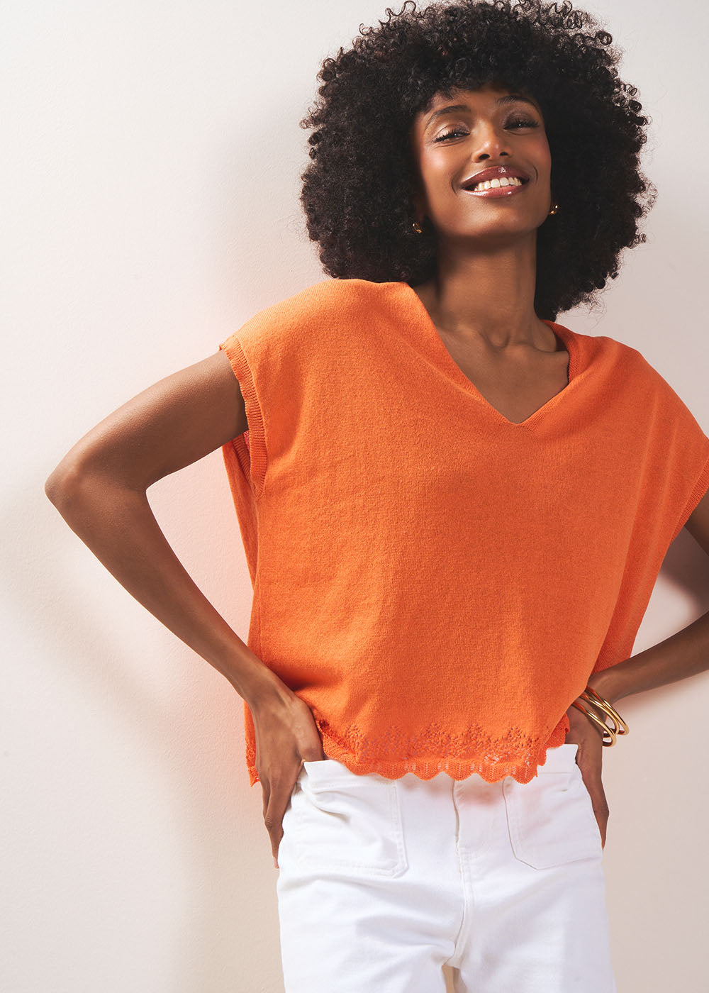 Sleeveless V-neck jumper - Sud Express - 5 - Sud Express
