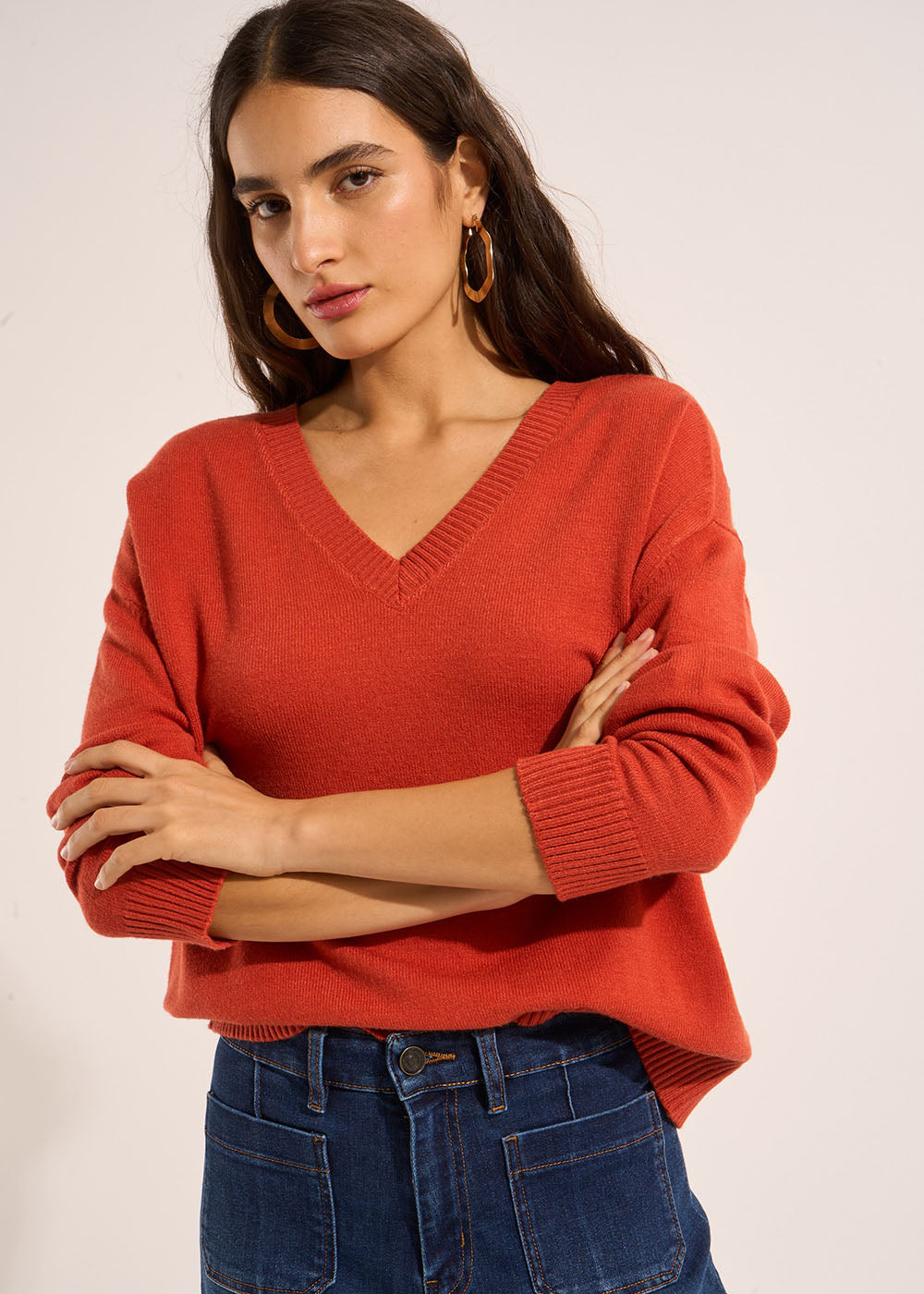 Boxy V-neck sweater - Sud Express - 5 - Sud Express