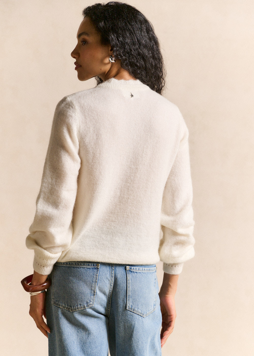 Mohair cardigan with openwork knit - Sud Express - 3 - Sud Express