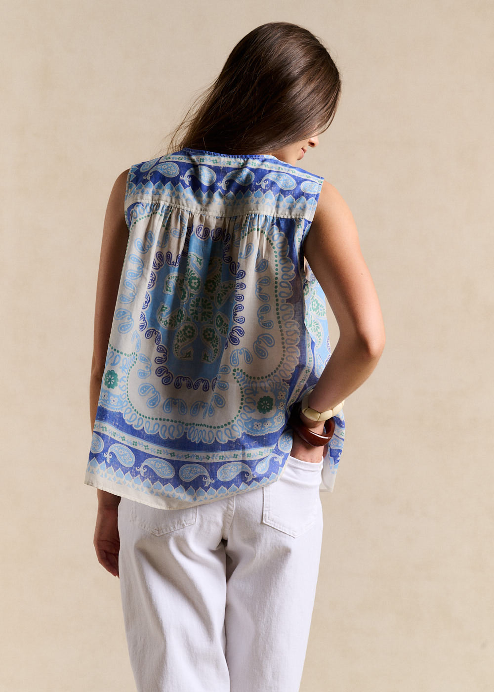 Placed-print blouse - Sud Express - 3 - Sud Express