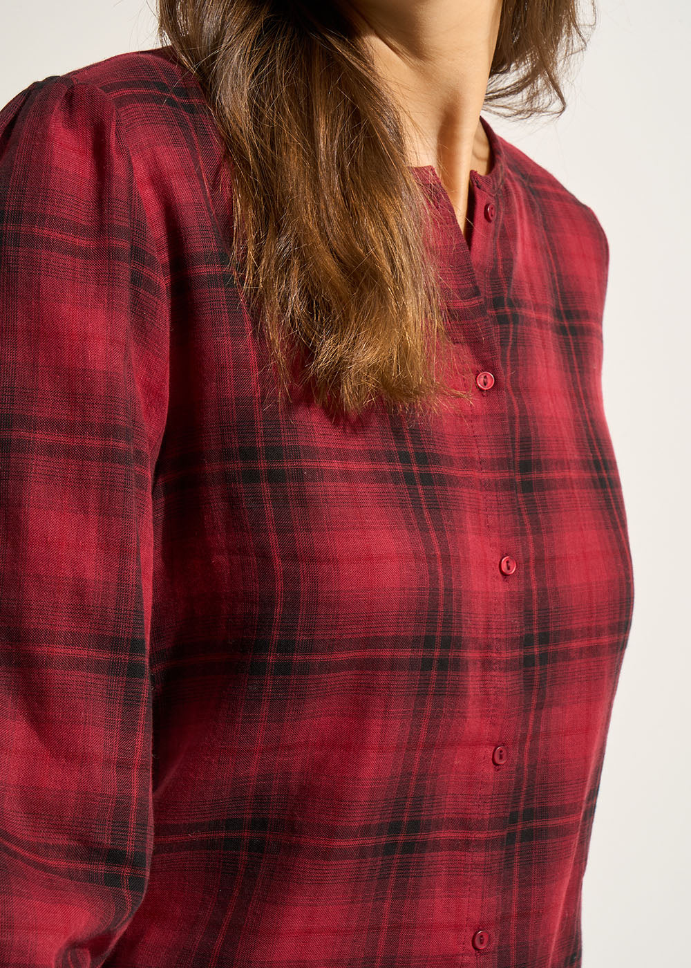 Loose tartan shirt with dropped shoulders - Sud Express - 2 - Sud Express