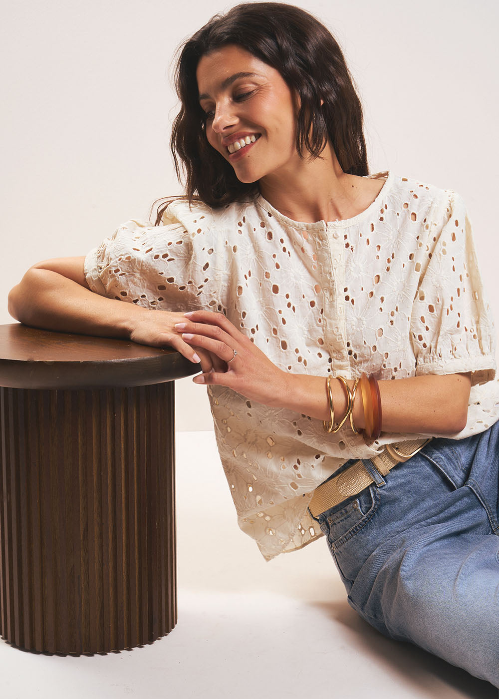 Eyelet embroidery blouse - Sud Express - 1 - Sud Express