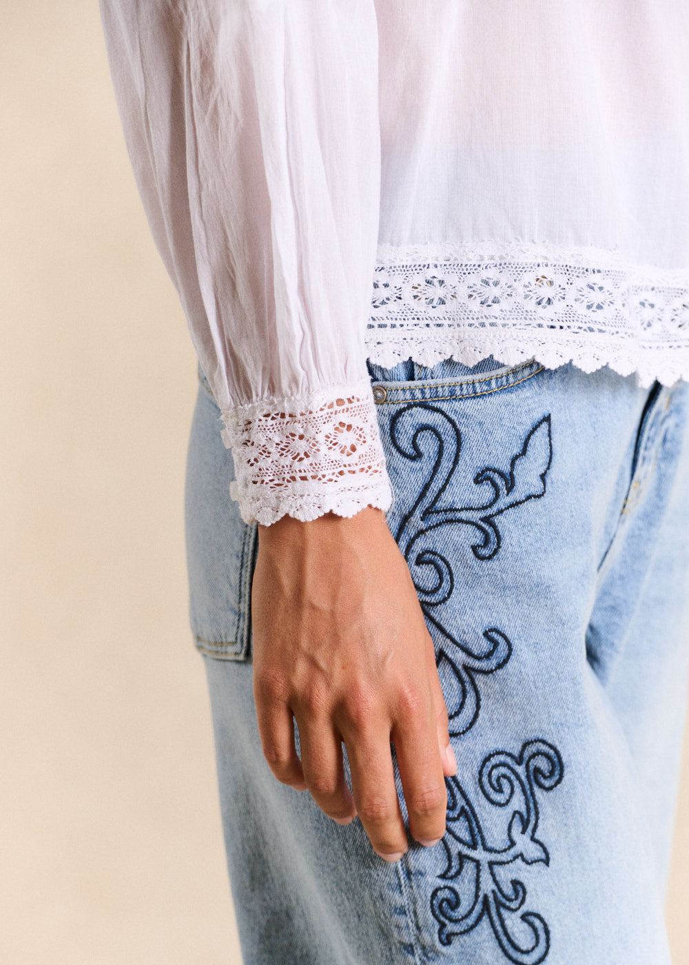 TAHEMA Embroidered voile bohemian blouse - 4 - Sud Express - Sud Express