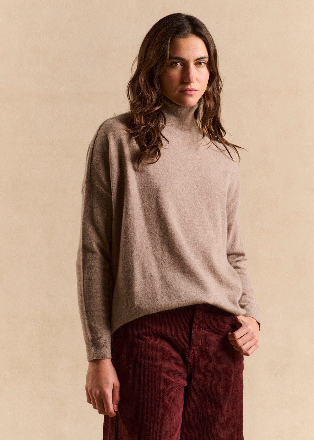 Pull cachemire col montant coupe large - Sud Express - 1 - Sud Express