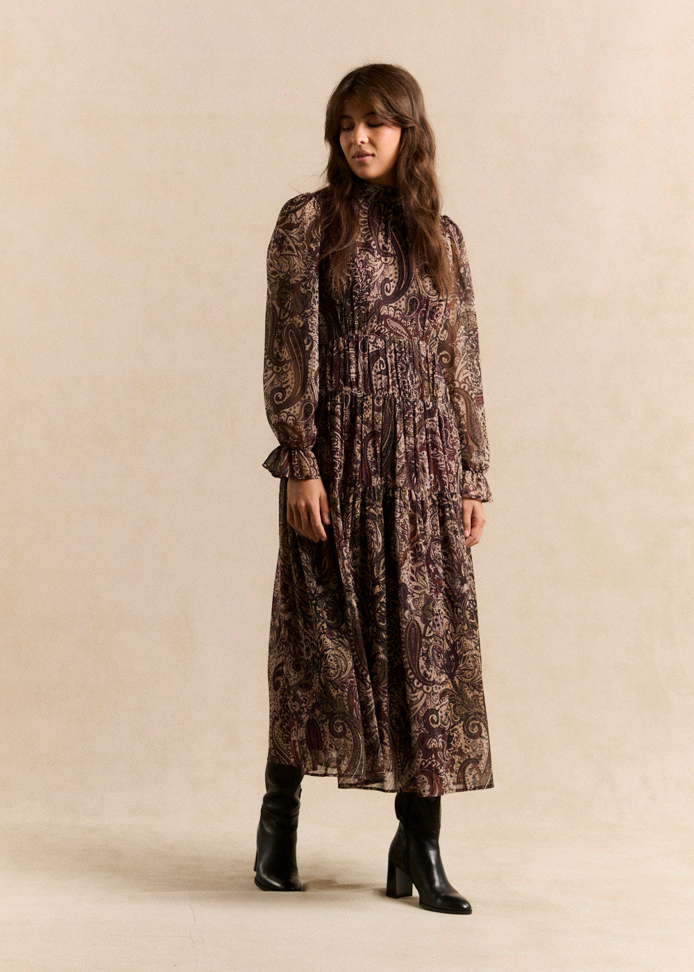 Long printed ruffle dress - Sud Express - 1 - Sud Express