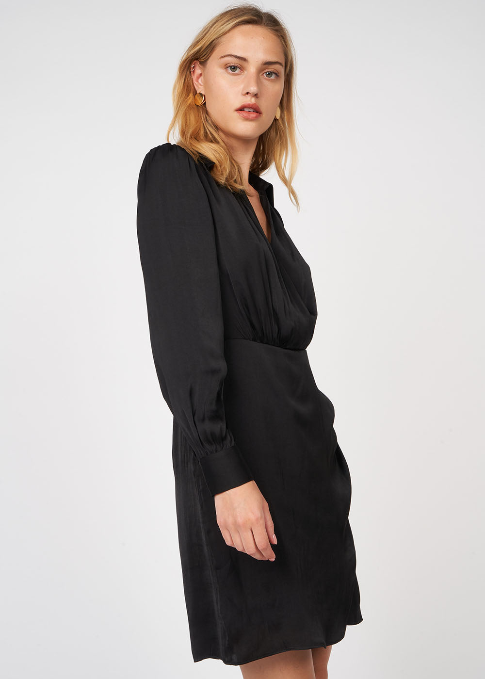 RIDJO Short dress wrap effect long sleeves - 2 - Sud Express - Sud Express