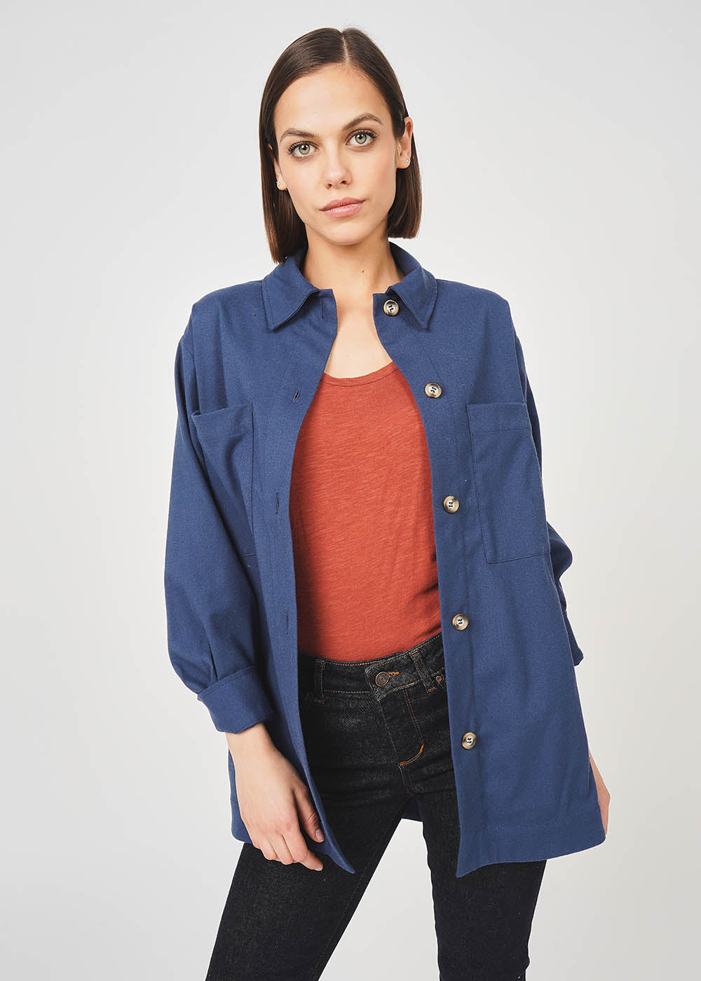 Short overshirt with long sleeves - Sud Express - 1 - Sud Express