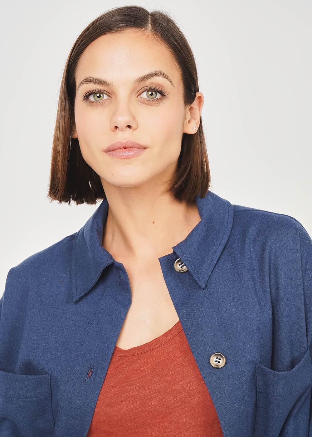 Short overshirt with long sleeves - Sud Express - 2 - Sud Express